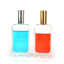 High quality empty clear 100ml square refillable perfume glass spray bottle with mist fine sprayer